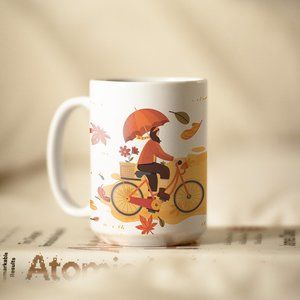 Welcome Autumn Coffee Mug. Thanksgiving Coffee Cup. Fall 15oz Ceramic Mug.